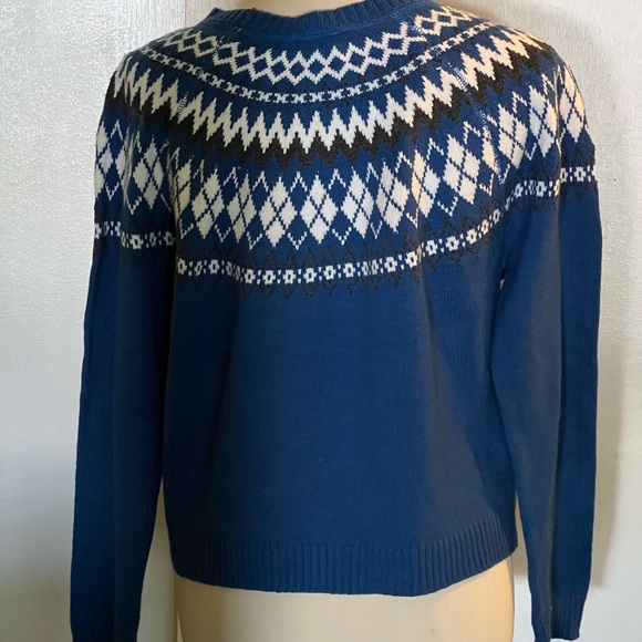 Tommy Jeans blue/white cotton/wool blend sweater - Picture 9 of 10